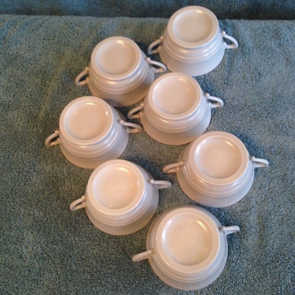 VTG Franciscan Pottery Cream Soup Bowl Montecito Handled Satin Gray - USA - 7 - Picture 5 of 5